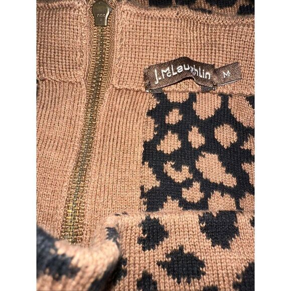 J Mclaughlin Animal Print Leopard Stretch Knit Pencil Skirt Knee Length Medium - Picture 4 of 5